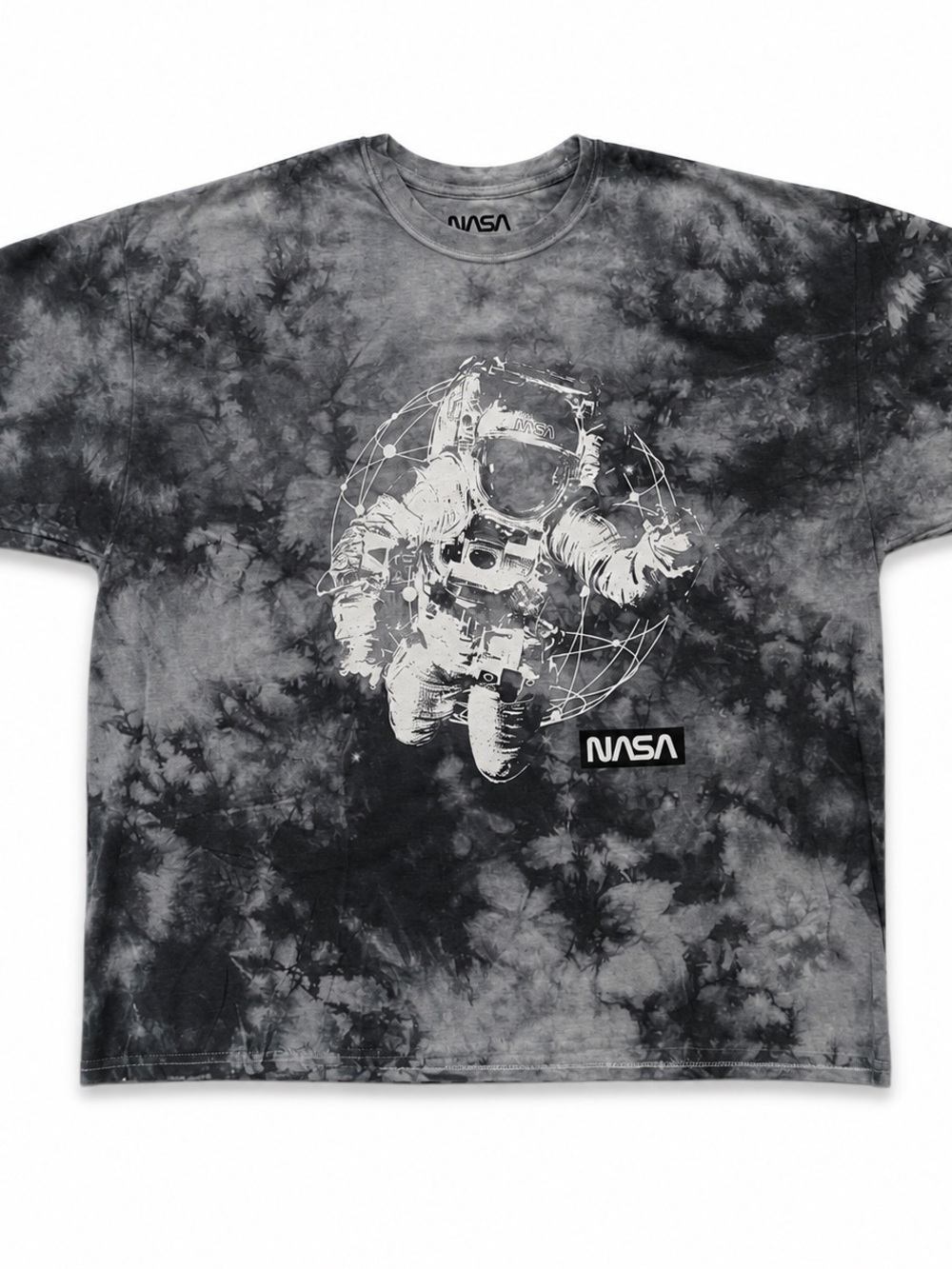 NASA Black Tie-Dye Astronaut Short Sleeve Tee - Men